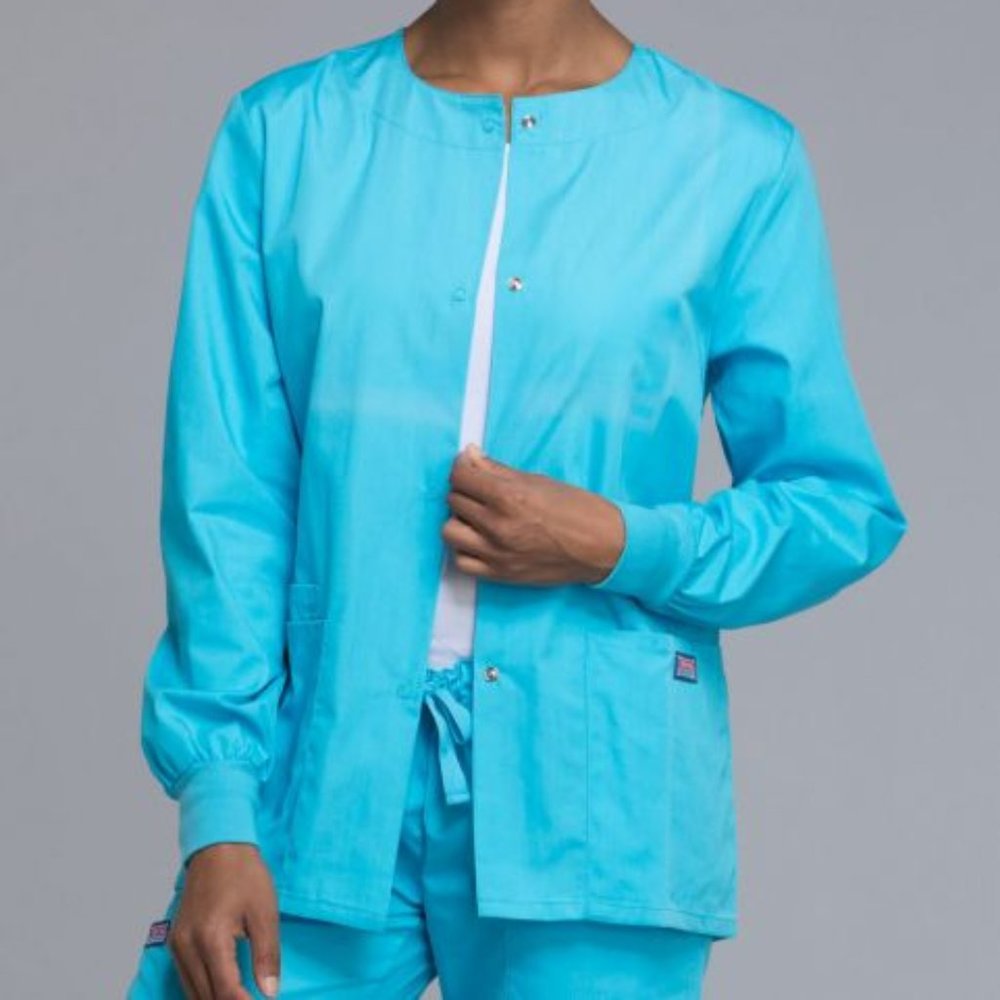 - Cherokee Workwear Front Snap Warm up Jacket